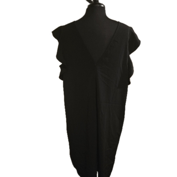 NWT Express Black Deep V-Neck front and back dress XL - Picture 2 of 6